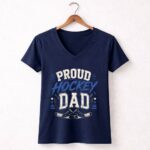 Proud Hockey Dad 5 Womens V Neck.jpg
