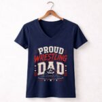 Proud Wrestling Dad 5 Womens V Neck.jpg