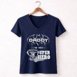 Raiders Daddy Is My Super Hero 5 Womens V Neck.jpg
