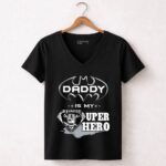 Raiders Daddy Is My Super Hero 7 Womens V Neck.jpg