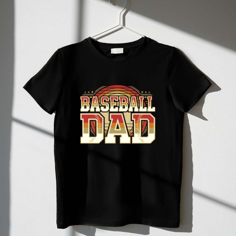 Retro Sunset Baseball Dad 1 T Shirt.jpg