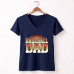 Retro Sunset Baseball Dad 5 Womens V Neck.jpg