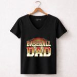 Retro Sunset Baseball Dad 7 Womens V Neck.jpg
