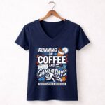 Running On Coffee And Game Days 5 Womens V Neck.jpg