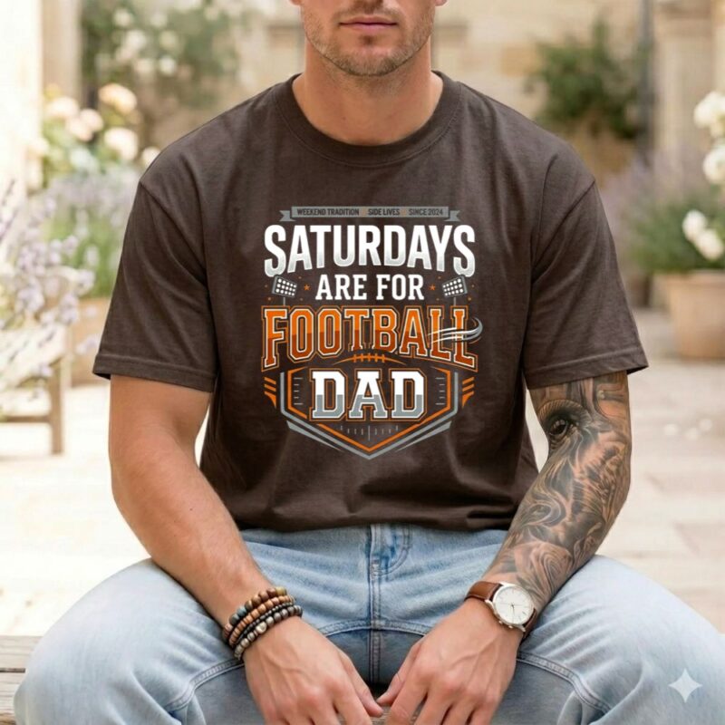 Saturdays Are For Football Dad Comfort Colors T Shirt 1.jpg