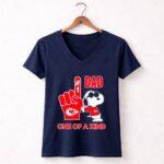 Snoopy Kansas City Chiefs 1 DAD One Of A Kind 5 Womens V Neck.jpg