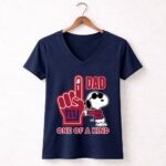 Snoopy New York Giants 1 Dad One Of A Kind 5 Womens V Neck.jpg