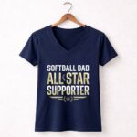 Softball Dad All Star Supporter 5 Womens V Neck.jpg