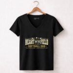 Softball Dad Heart On The Field 7 Womens V Neck.jpg