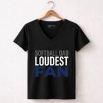 Softball Dad Loudest Fan 7 Womens V Neck.jpg