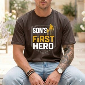 Sons First Hero Football Comfort Colors T Shirt 1.jpg
