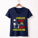 Steelers Dad Raised Steelers Fan 5 Womens V Neck.jpg
