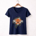 Super Dad Chicago Bears Blood Side 5 Womens V Neck.jpg