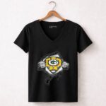 Superdad Green Bay Packers Shield Superman Rip 7 Womens V Neck.jpg