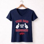 This Dad Loves His Arkansas Razorbacks 5 Womens V Neck.jpg