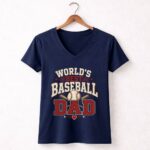 Worlds Best Baseball Dad 5 Womens V Neck.jpg