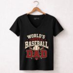 Worlds Best Baseball Dad 7 Womens V Neck.jpg