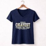 Worlds Okayest Travel Ball Dad 5 Womens V Neck.jpg
